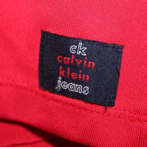 Calvin Klein Long Sleeve Spandex Shirt Red Women's M - Picture 4 of 4